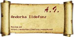 Andorka Ildefonz névjegykártya